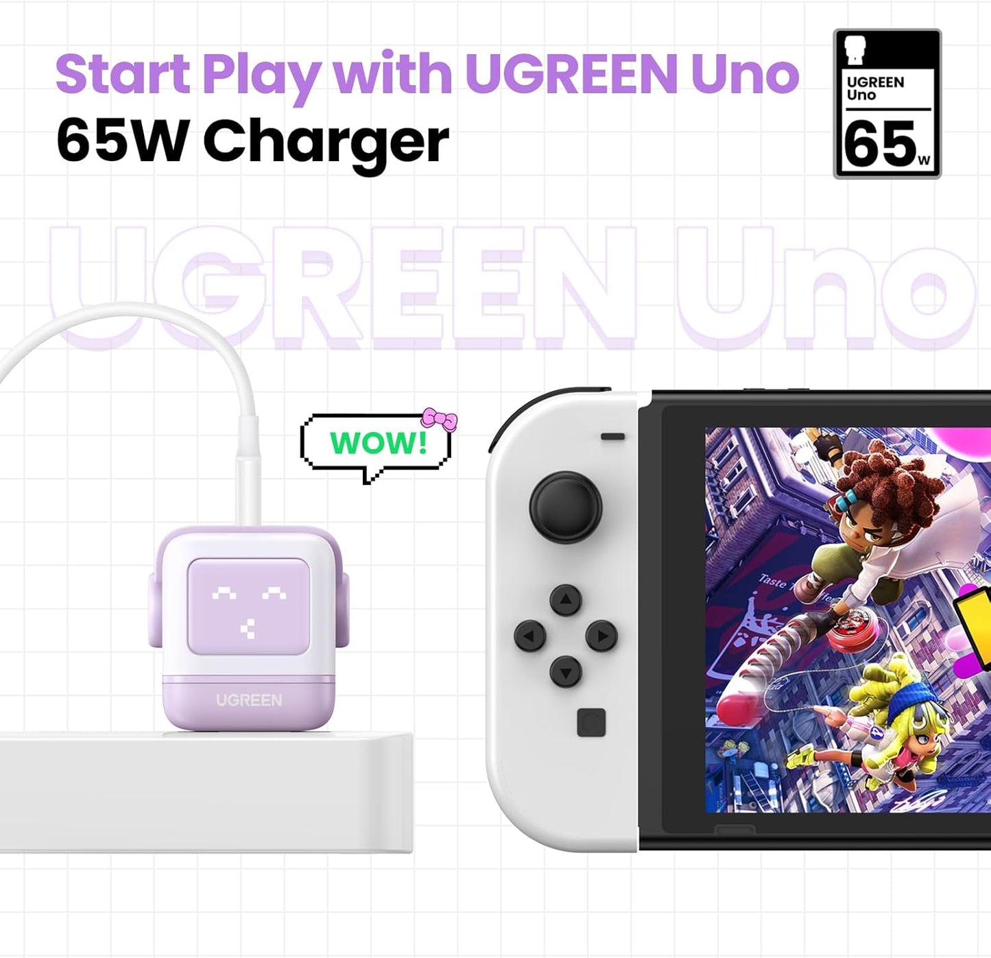 UGREEN Uno Charger 65W RobotGaN 3 Port Fast Charger Robot / CD361