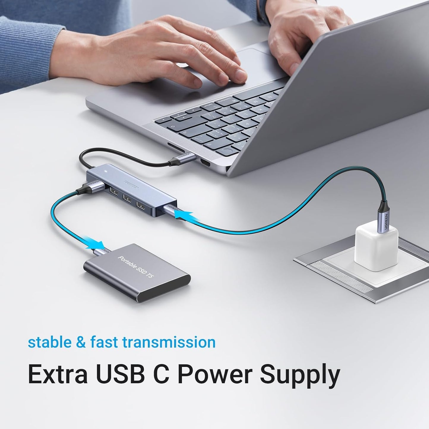 UGREEN USB C to USB Hub with 4 USB 3.0, Powered USB C Splitter /70336