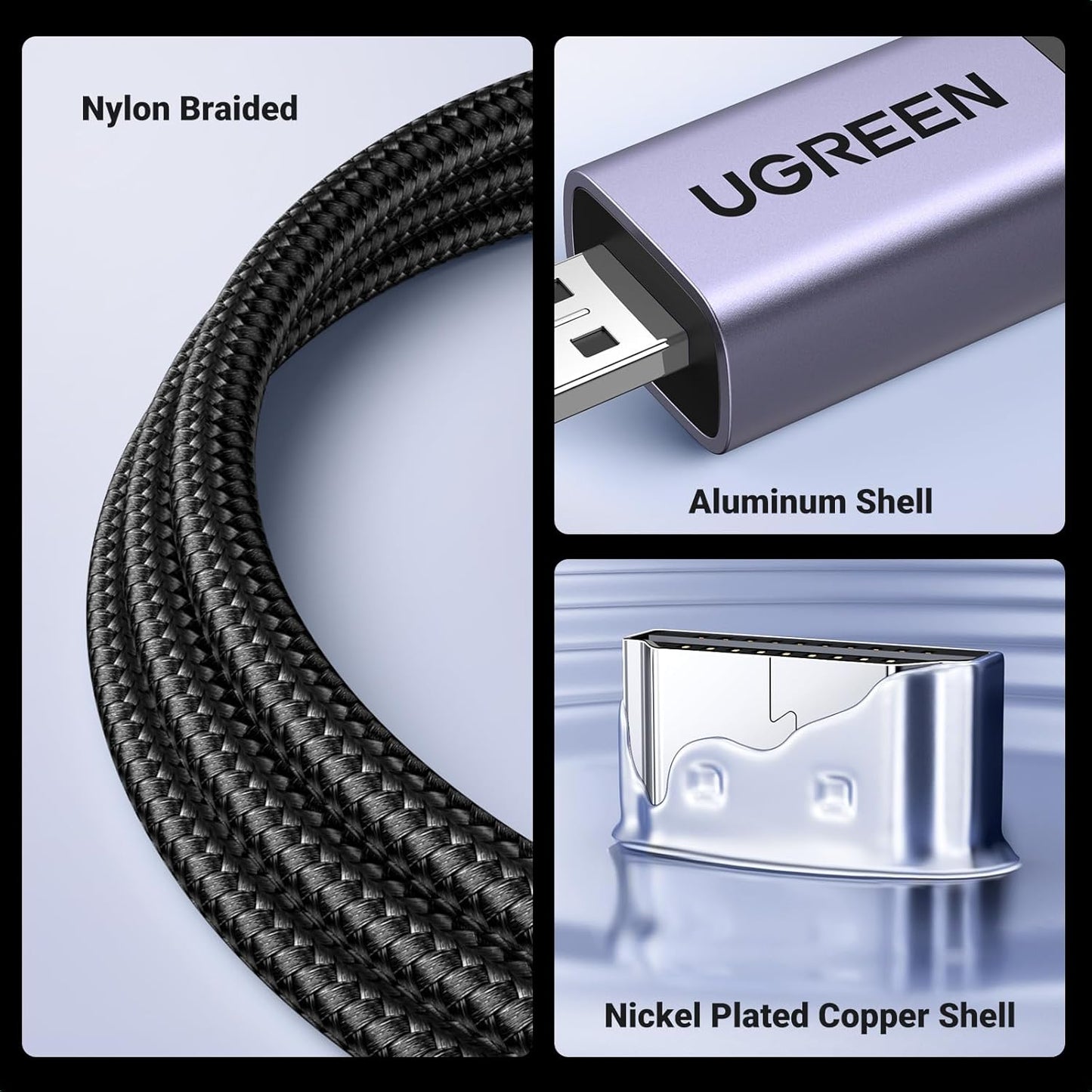 كابل مضفر Micro HDMI إلى HDMI بدقة 8K من UGREEN / HD164