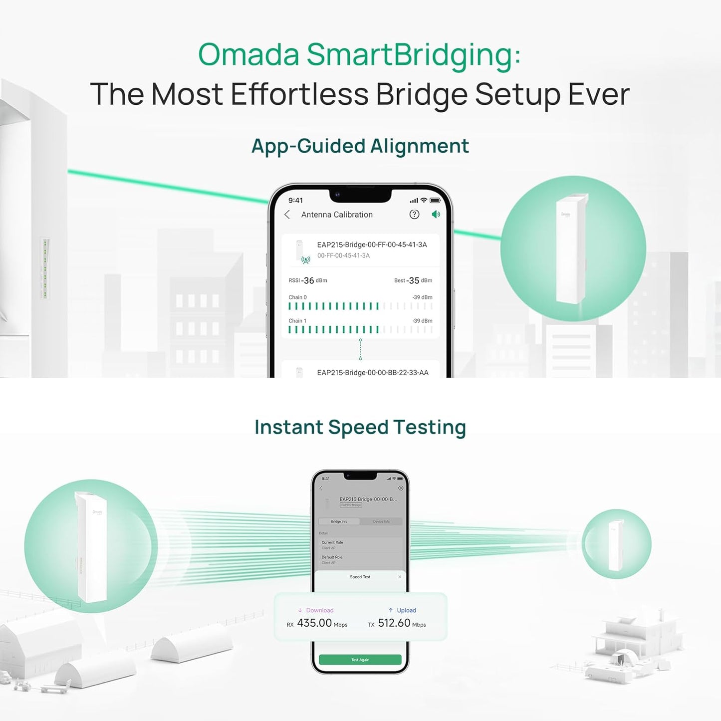 TP-Link Omada EAP215 Point to Point Wireless Bridge Kit Outdoor