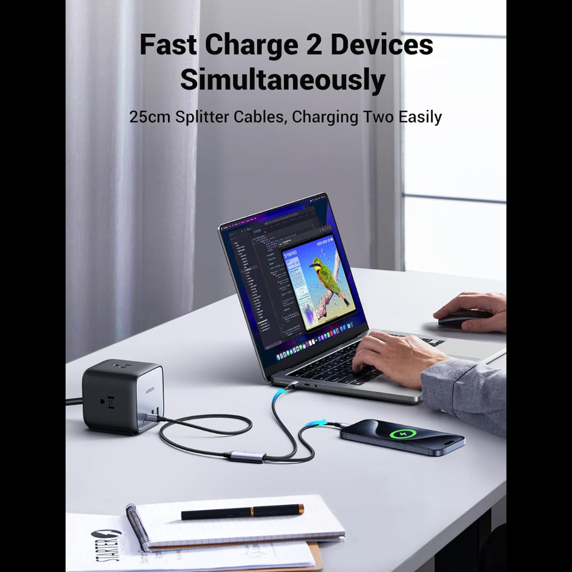 UGREEN 2-in-1 Universal 100W PD Fast Charging Cable (1.5 Meter) /35087