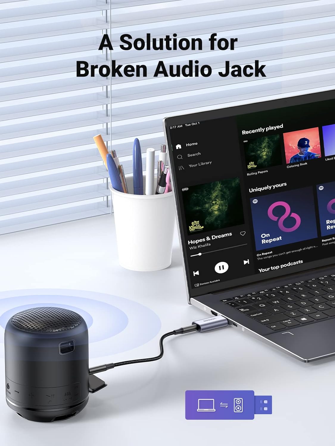 كرت صوت ستيريو خارجي USB من يوجرين / 80864