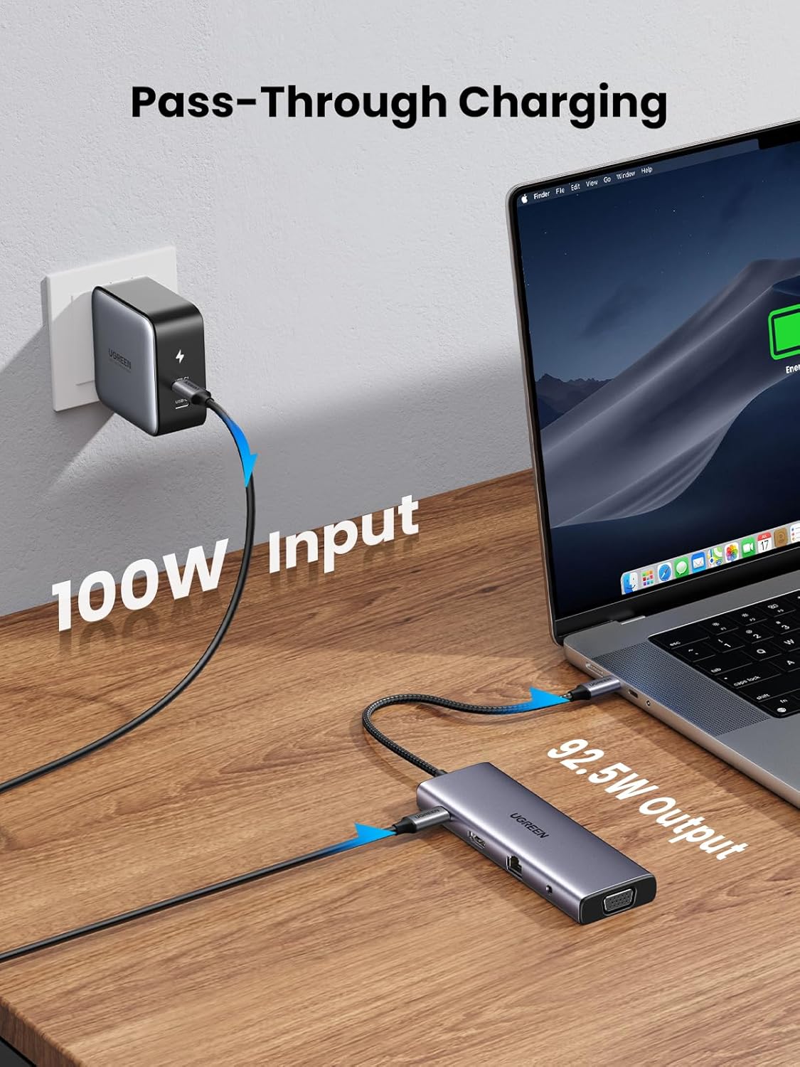 UGREEN USB-C to 3*USB 3.0 A+HDMI 4K@30Hz;2K@60HZ;1080P@120Hz + VGA + RJ45 + SD/TF + 3.5mm Audio + PD Adapter UGREEN USB-C to 3*USB 3.0 A+HDMI 4K@30Hz;2K@60HZ;1080P@120Hz + VGA + RJ45 + SD/TF + 3.5mm Audio + PD Adapter