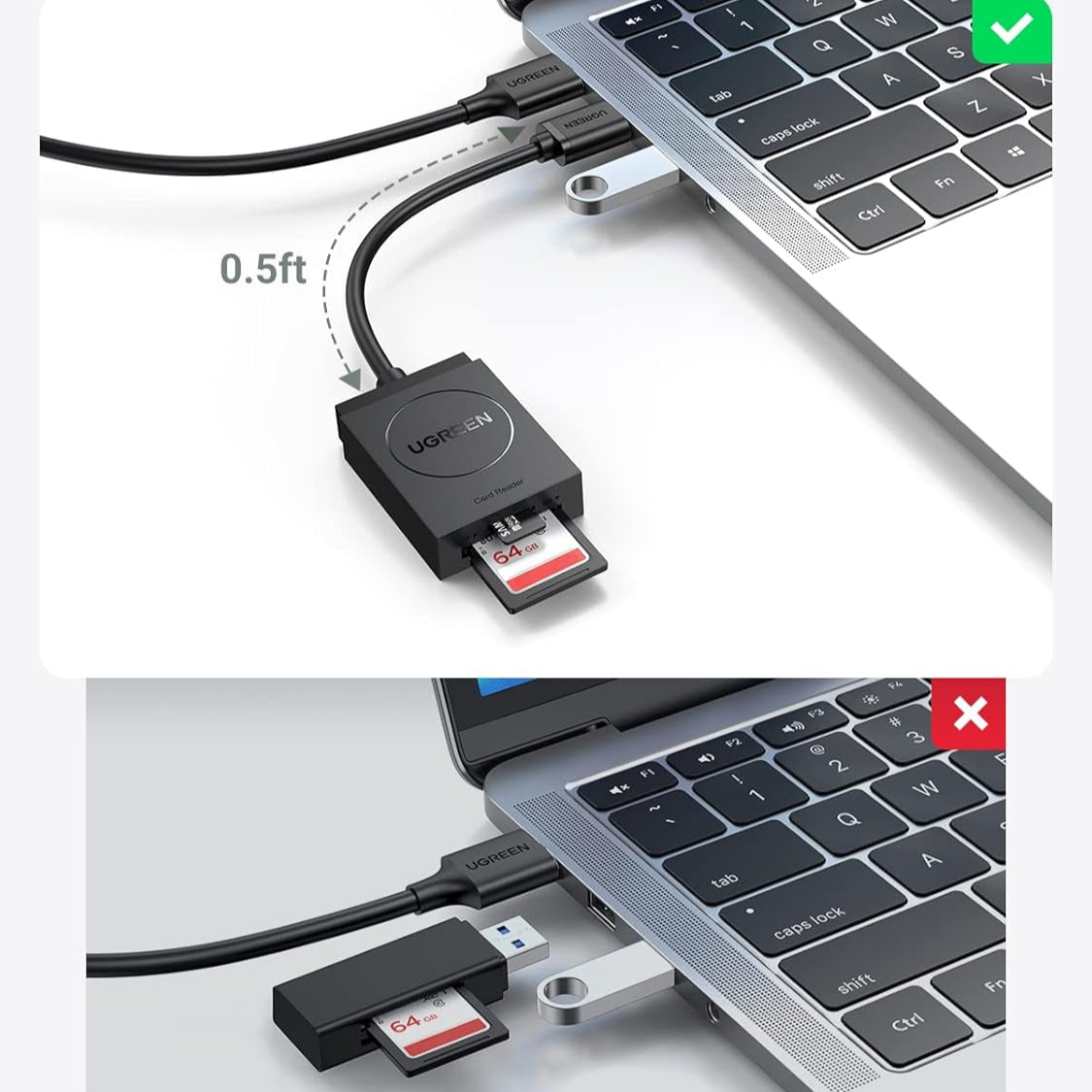 UGREEN 2-in-1 USB 3.0 SD/TF Card Reader /20250