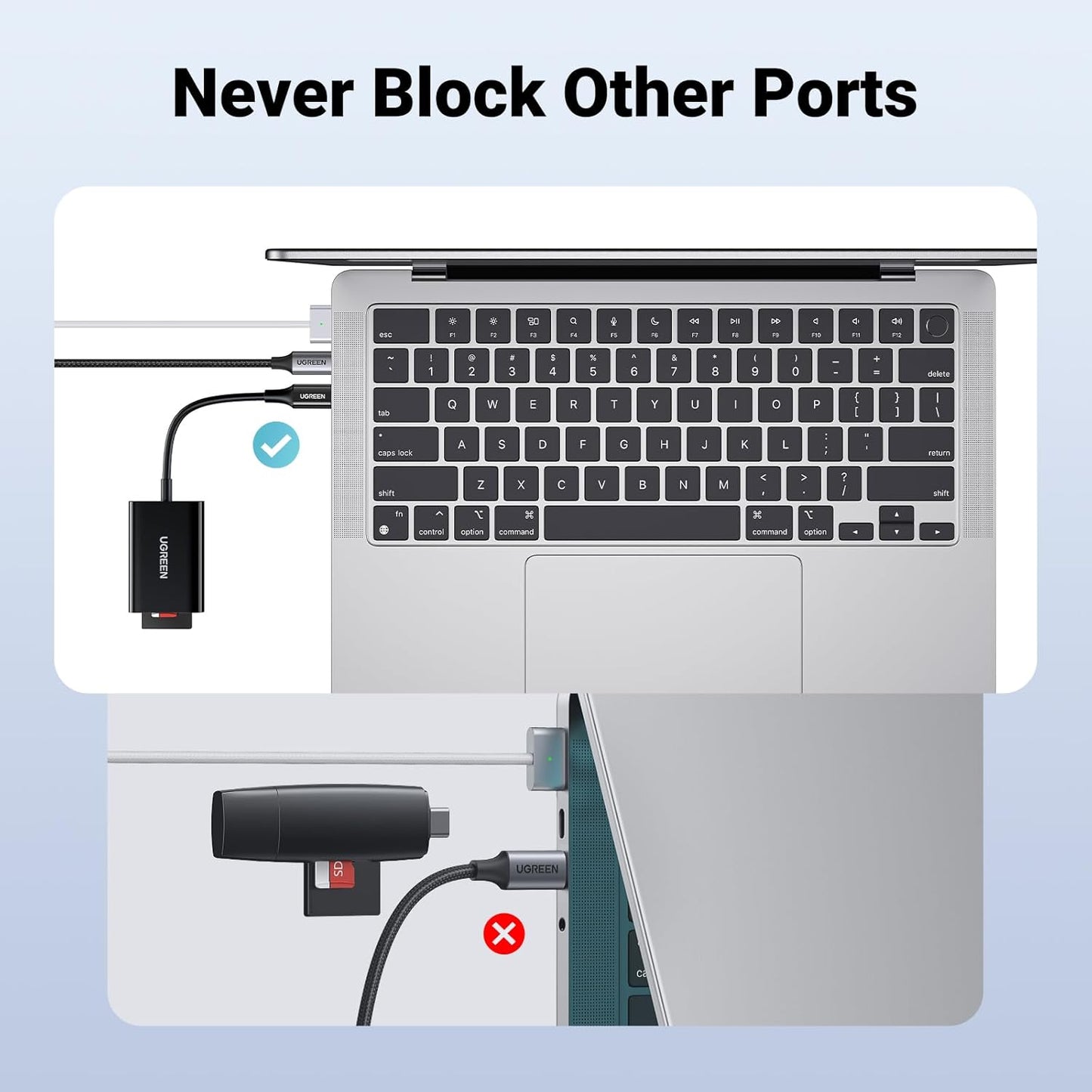 قارئ بطاقات UGREEN 2 في 1 USB-C SD/MicroSD/ CM265