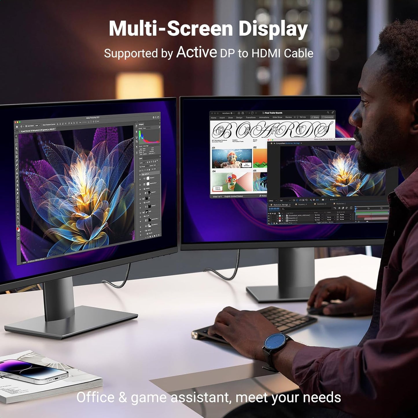 UGREEN Unidirectional DisplayPort to HDMI Cable 4K 60Hz / DP119
