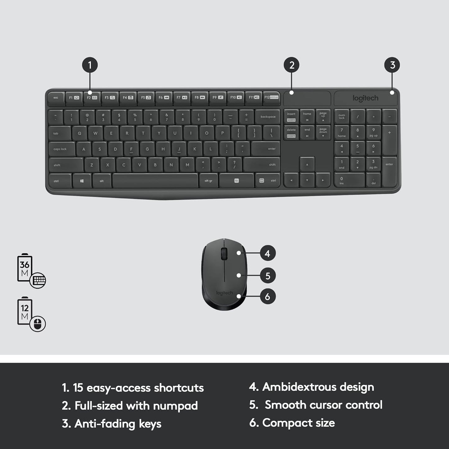 Logitech MK235 Wireless Keyboard and Mouse Combo