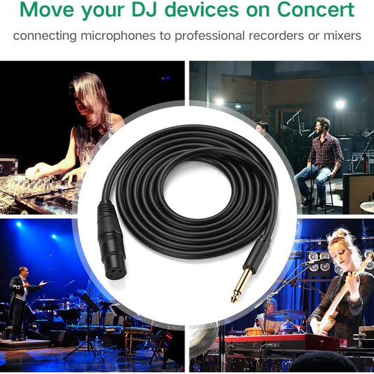 Ugreen Audio Cable XLR Microphone Cable (Female) - 6.35mm Jack (Male)  Black/ AV131