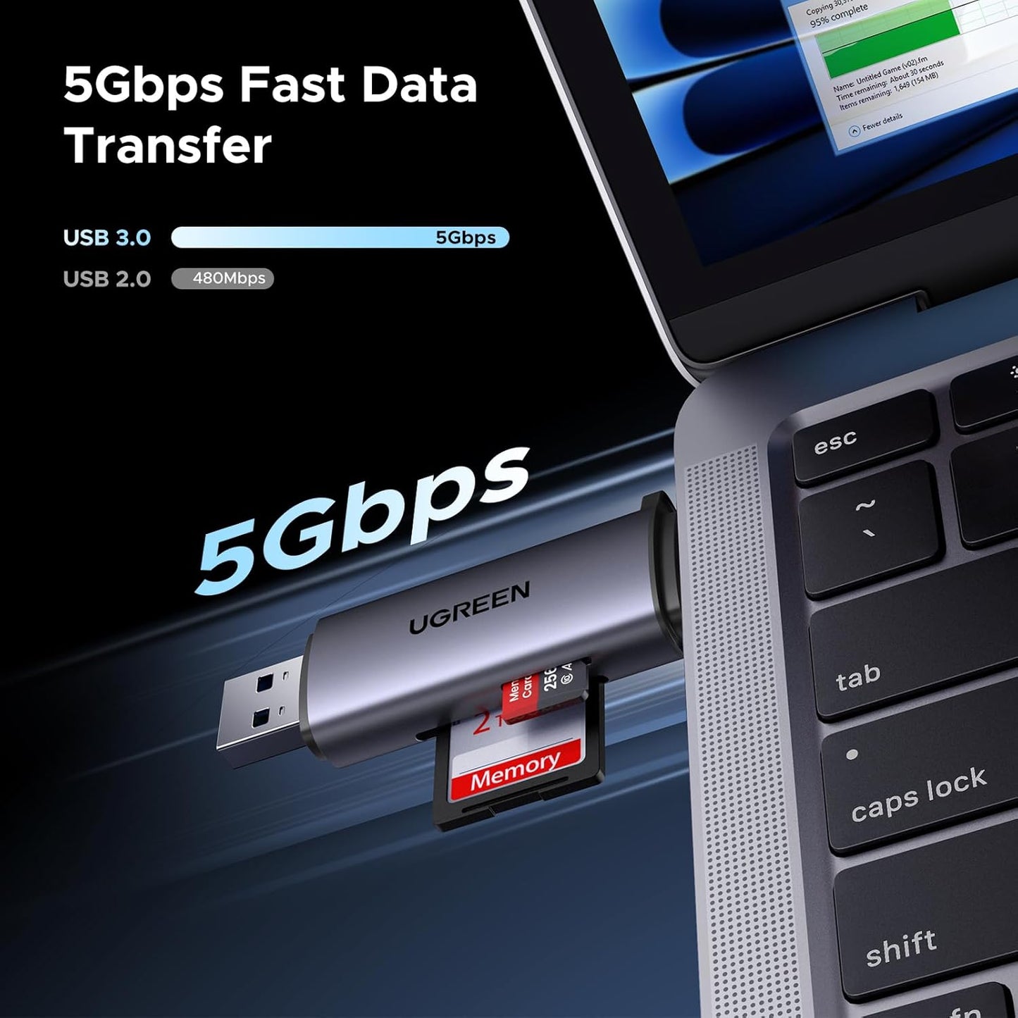 قارئ بطاقات UGREEN 2 في 1 USB C OTG SD/ Micro SD / 50706