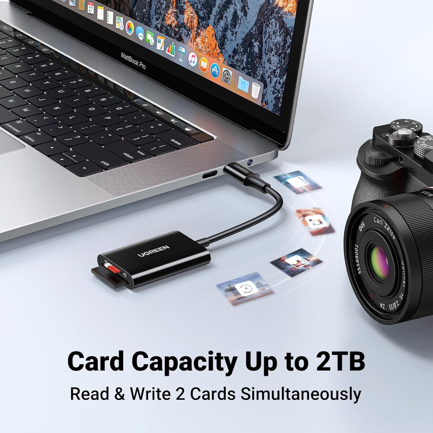 قارئ بطاقات UGREEN 2 في 1 USB-C SD/MicroSD/ CM265