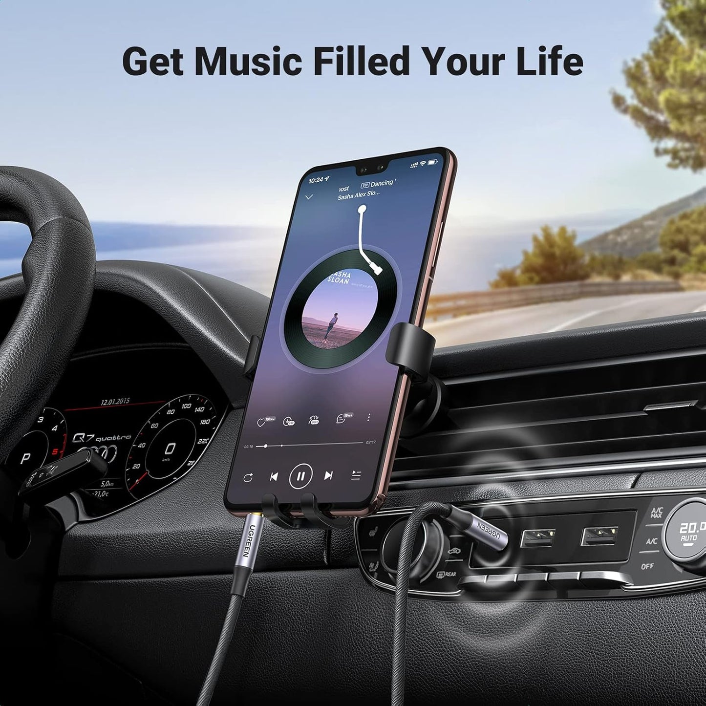 UGREEN 3.5mm Audio Cable Braided 4-Pole AUX Cord  /AV183