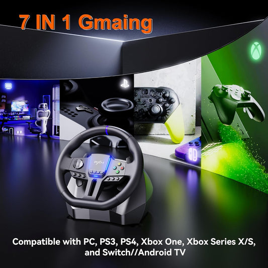 Pxn V900 Gaming Steering Wheel with Linear Pedals