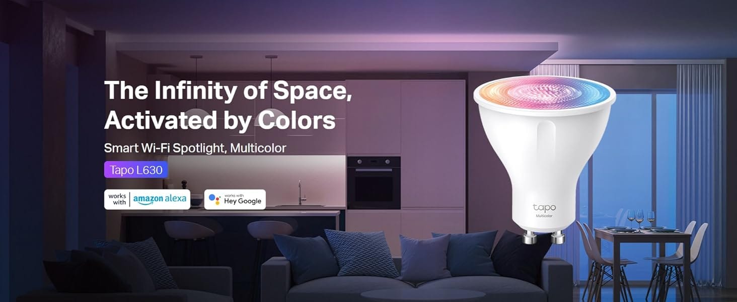 Tapo Smart Wi-Fi Spotlight, Dimmable, Color | Tapo L630 Tapo Smart Wi-Fi Spotlight, Dimmable, Color | Tapo L630