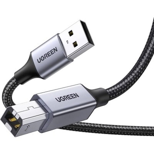 كابل طابعة من يوجرين كيس USB A ذكر إلى USB B 2.0 مع مضفر أسود /US369