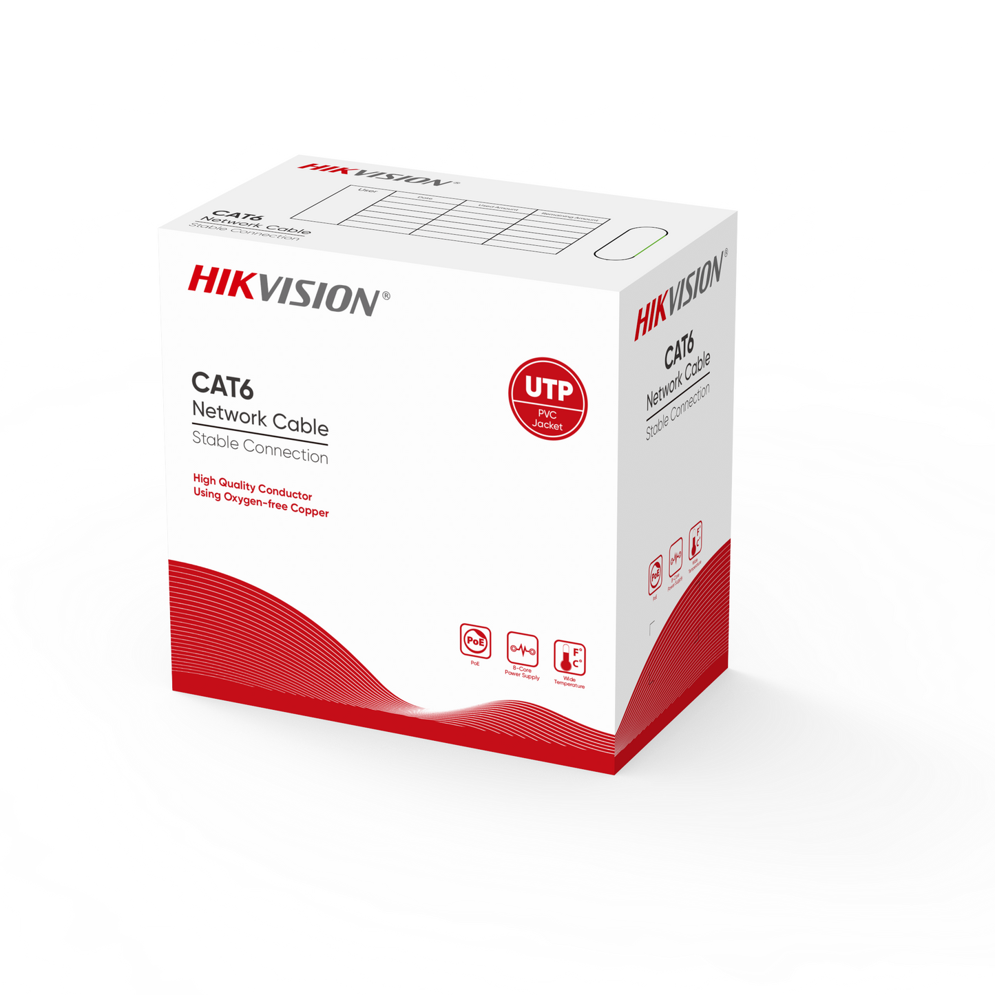 CAT6 UTP Network Cable (Solid Copper, 0.55 mm, Orange) 305m | Hikvision DS-1LN6U-SC0