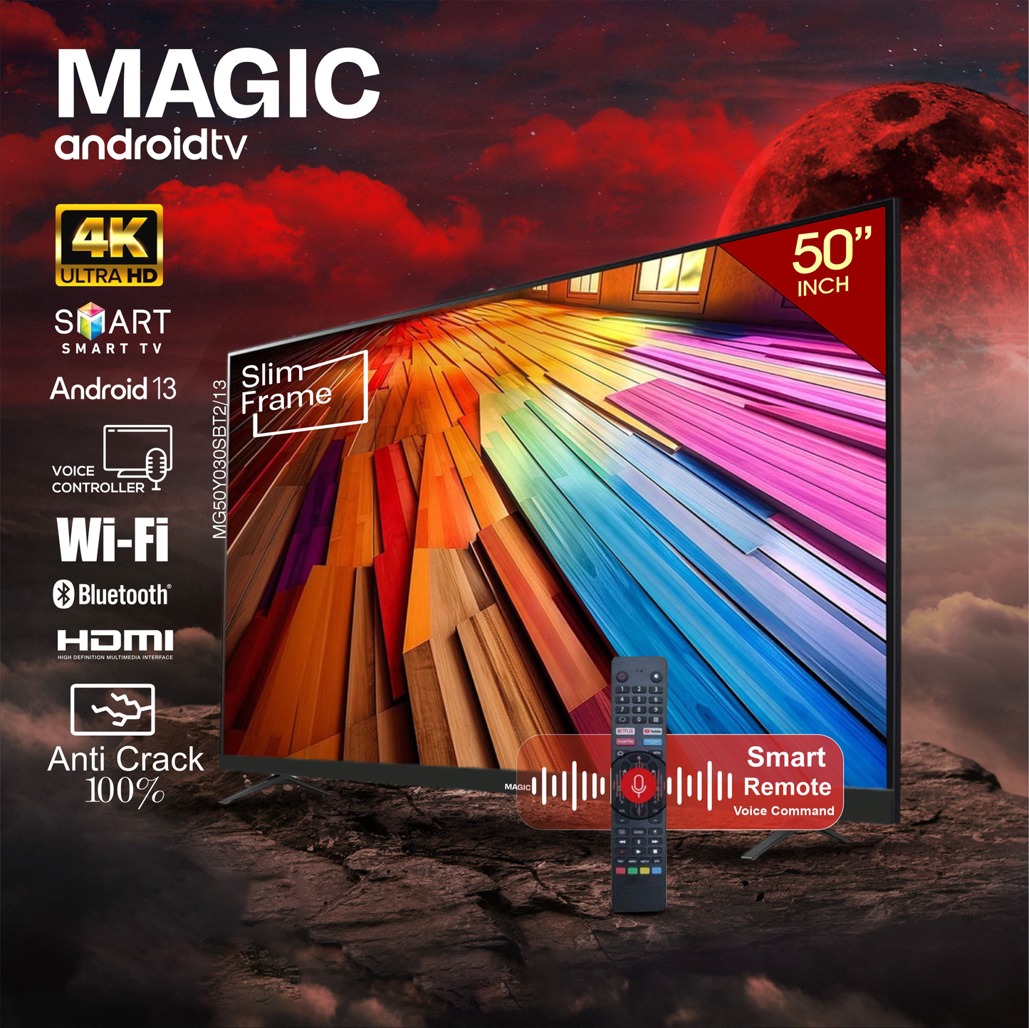 Magic 50" Smart Screen /Anti Crack Protection / 4K