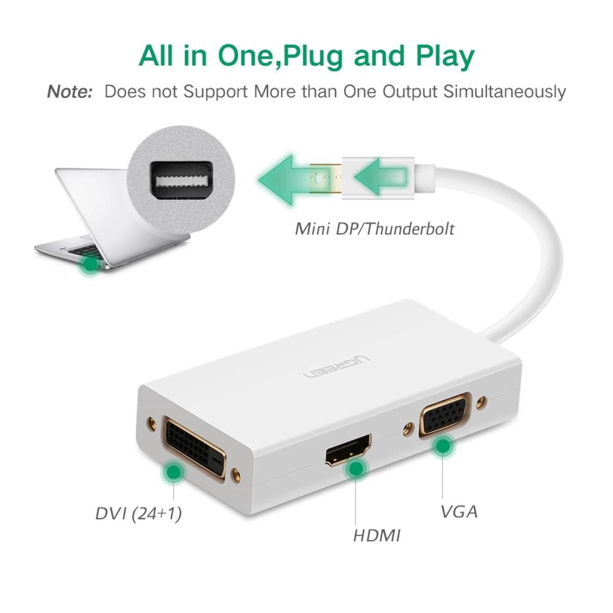 UGREEN USB Type C to HDMI + VGA Converter (White) | 30843 UGREEN USB Type C to HDMI + VGA Converter (White) | 30843