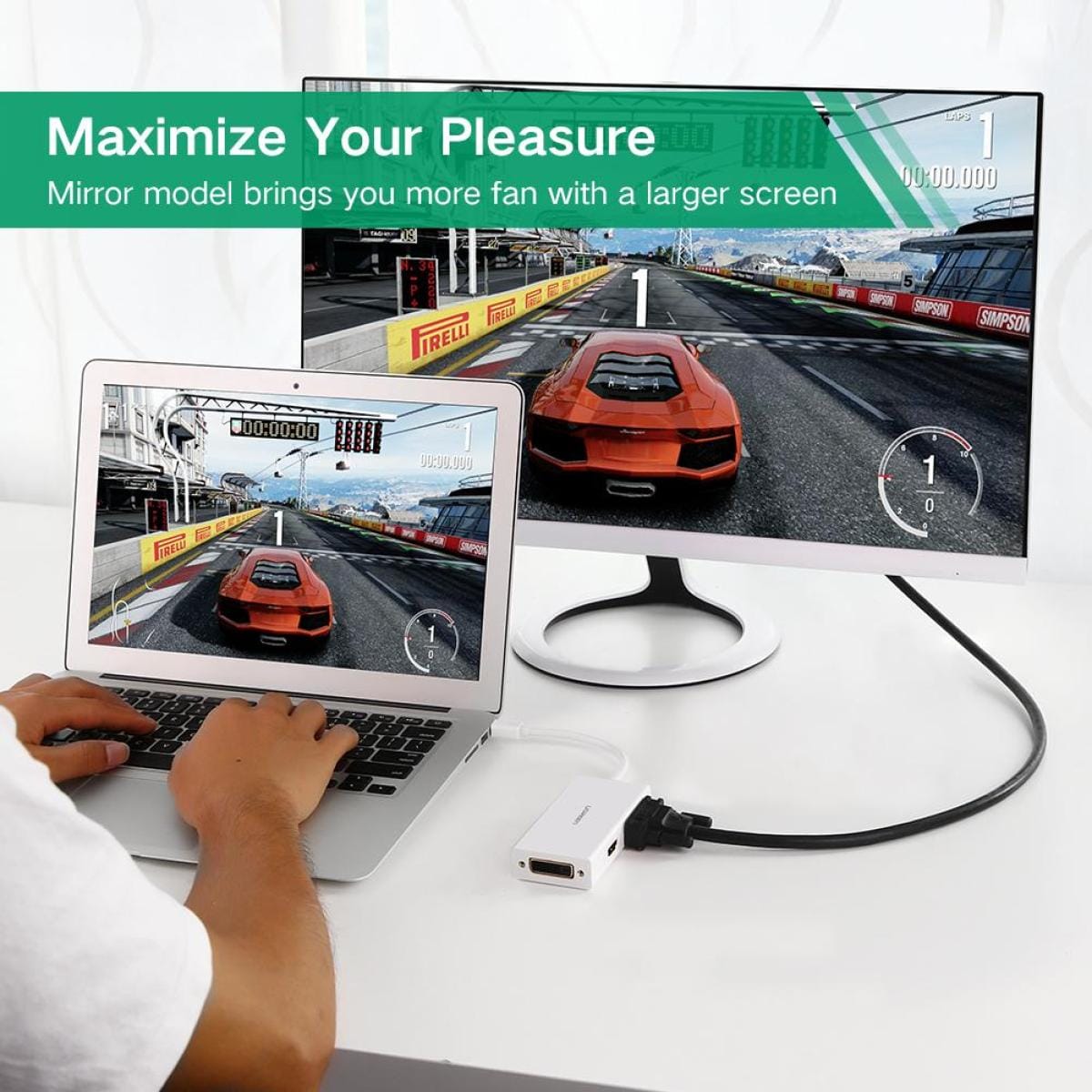 UGREEN USB Type C to HDMI + VGA Converter (White) | 30843 UGREEN USB Type C to HDMI + VGA Converter (White) | 30843