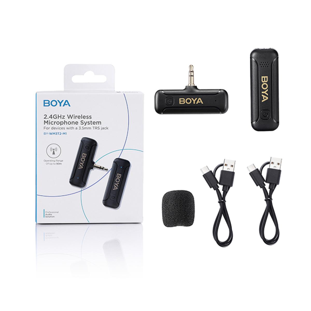 BOYA BY-WM3T2 2.4GHz AUX 3.5mm Wireless Microphone System (One Mic)