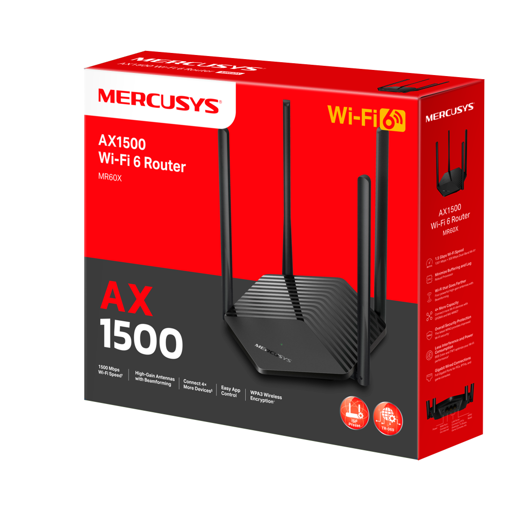 Mercusys MR60X AX1500 Dual-Band Wi-Fi 6 Router