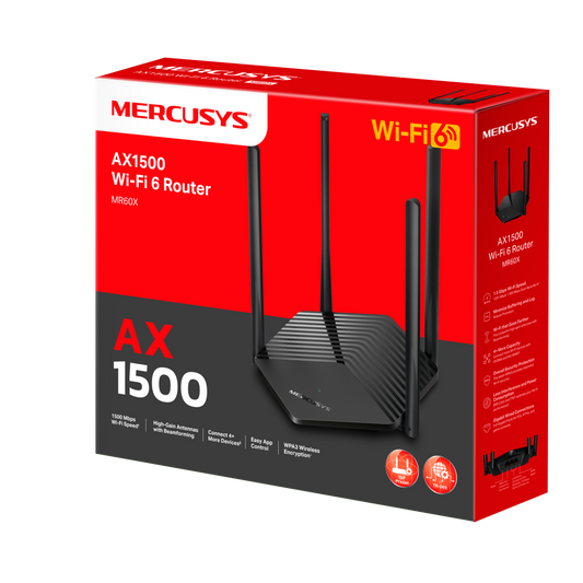 Mercusys MR60X AX1500 Dual-Band Wi-Fi 6 Router