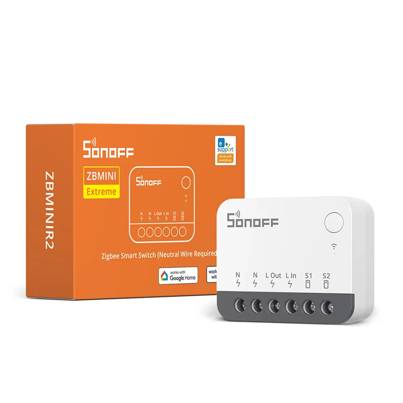 مفتاح ذكي Sonoff ZBMINIR2 فائق الصغر مزود بتقنية Zigbee 3.0