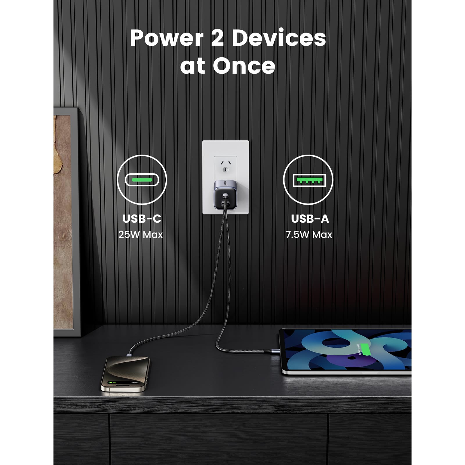 UGREEN Nexode 35W USB C Charger 2-Port Power Supply GaN II Tech Fast Charger | 15539 UGREEN Nexode 35W USB C Charger 2-Port Power Supply GaN II Tech Fast Charger | 15539