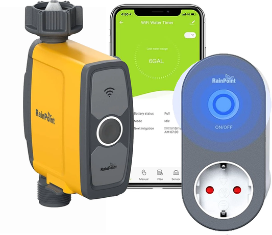 RainPoint WiFi Water Timer Kit (Valve + Smart Plug (EU) Socket)
