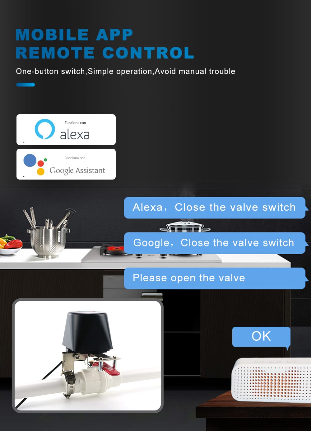 جهاز التحكم الذكي بصمام المياه / الغاز