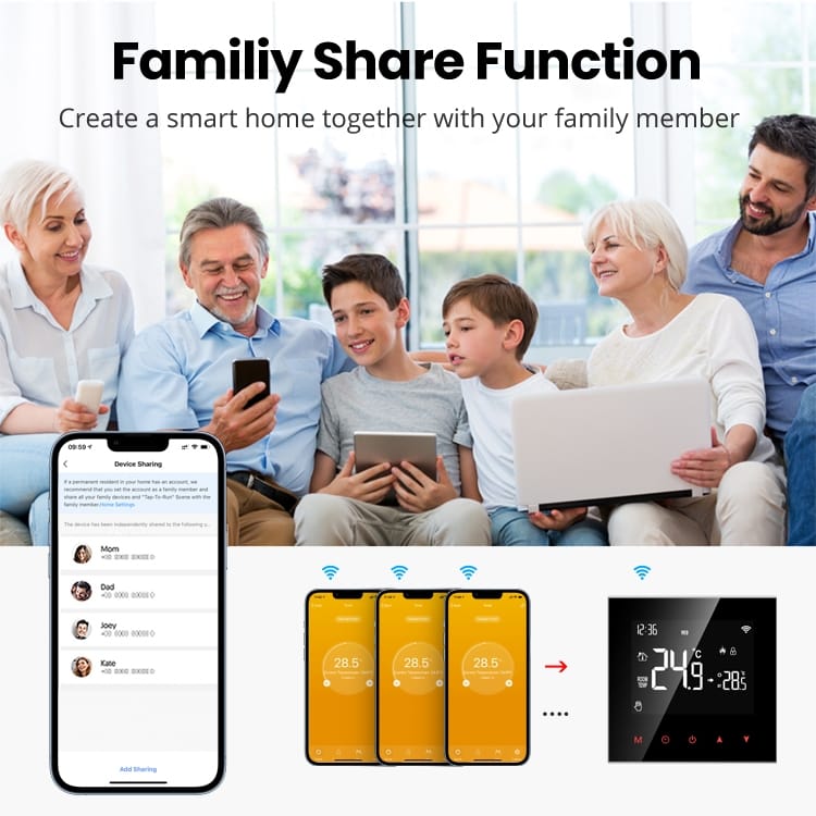 Tuya Smart Thermostat WiFi Smart Thermostat, Electric Heating Water Gas Boiler Temperature Controller Smart Programmable