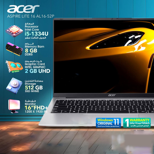 معالج أيسر أسباير لايت i5 الجيل الثالث، رام 8 جيجابايت، قرص صلب SSD سعة 512 جيجابايت