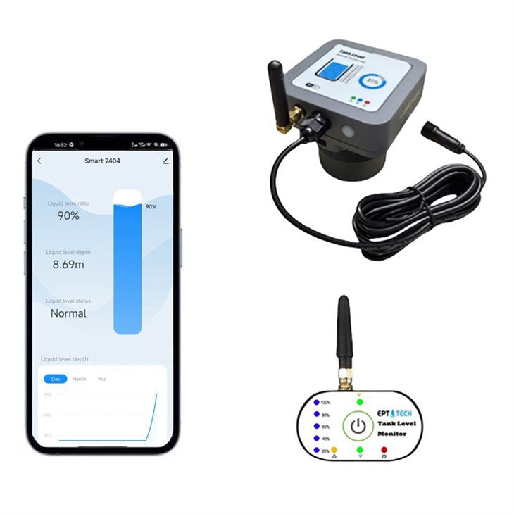 Wireless Tank Level Meter WiFi + RF (Support 10m Depth)