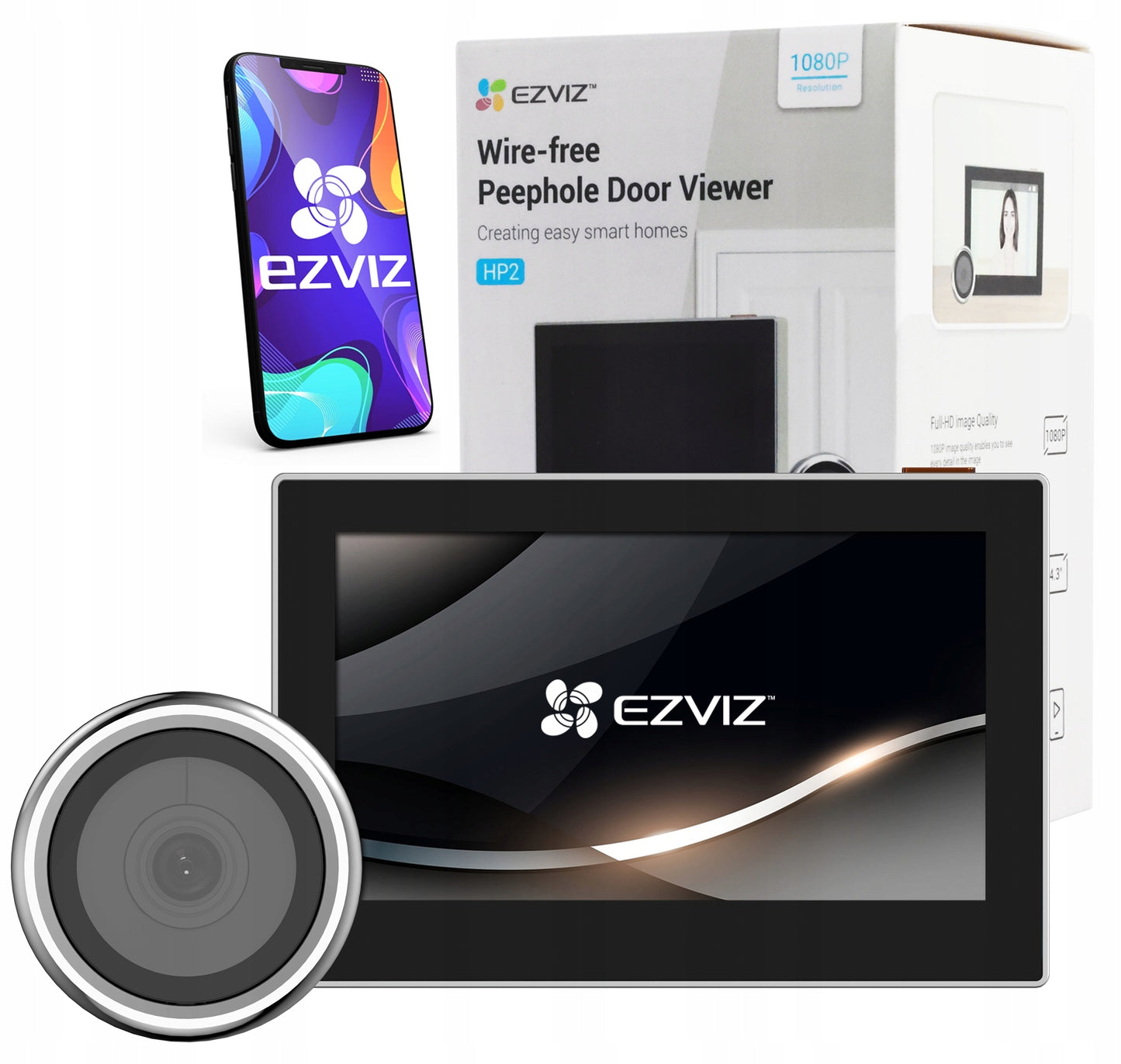 Ezviz Wifi Door Viewer EZVIZ HP2 Is A Wire-free Peephole Door