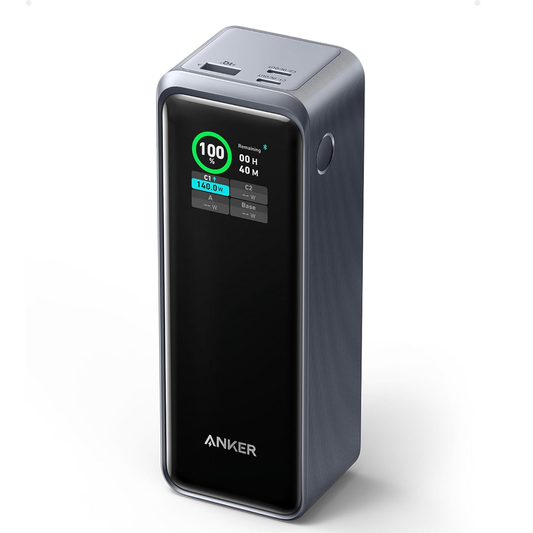 بنك الطاقة Anker Prime بسعة 27,650 مللي أمبير في الساعة (250 واط، 3 منافذ، تحكم بالتطبيق وشاشة ذكية) 