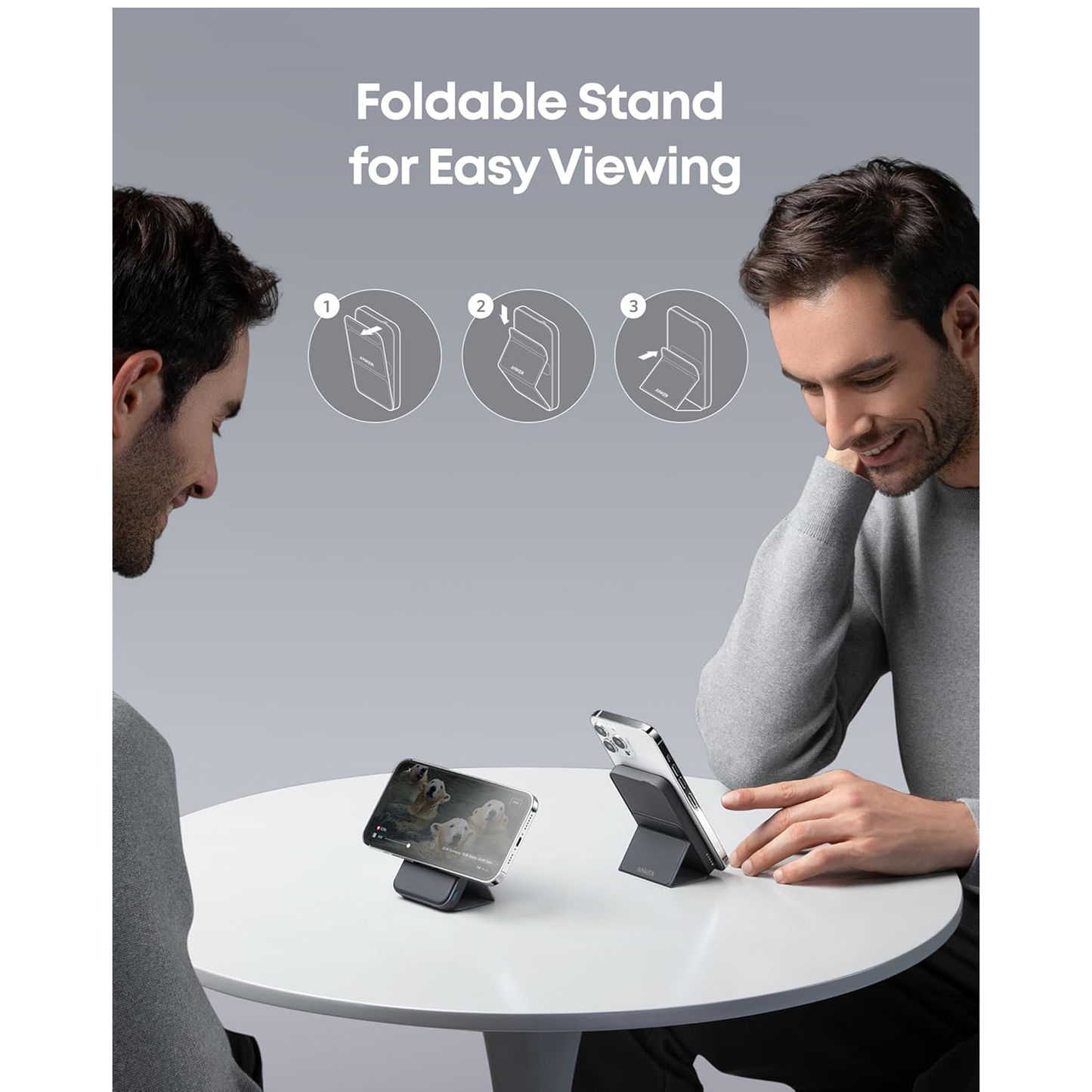 شاحن لاسلكي محمول Anker 622 MagGo 5000mAh ببطارية مغناطيسية - أسود