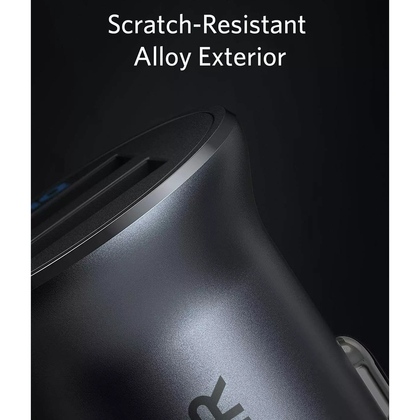 شاحن سيارة Anker فائق الصغر ثنائي المنفذ (30 واط) - أسود 