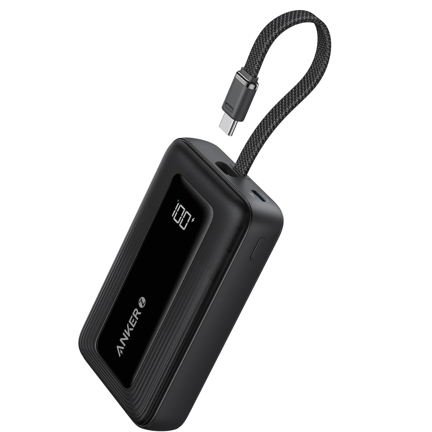 بنك الطاقة Anker A1688 Zolo (10K، 30W) مع كابل USB-C مدمج مقاس 5.4 بوصة (13.7 سم) 