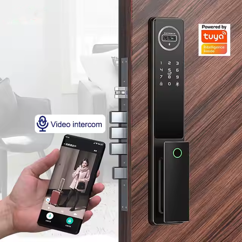 قفل الباب الذكي SE52 / مكالمة فيديو / فتح عن بعد / كاميرا مراقبة (قفل ثلاثي)