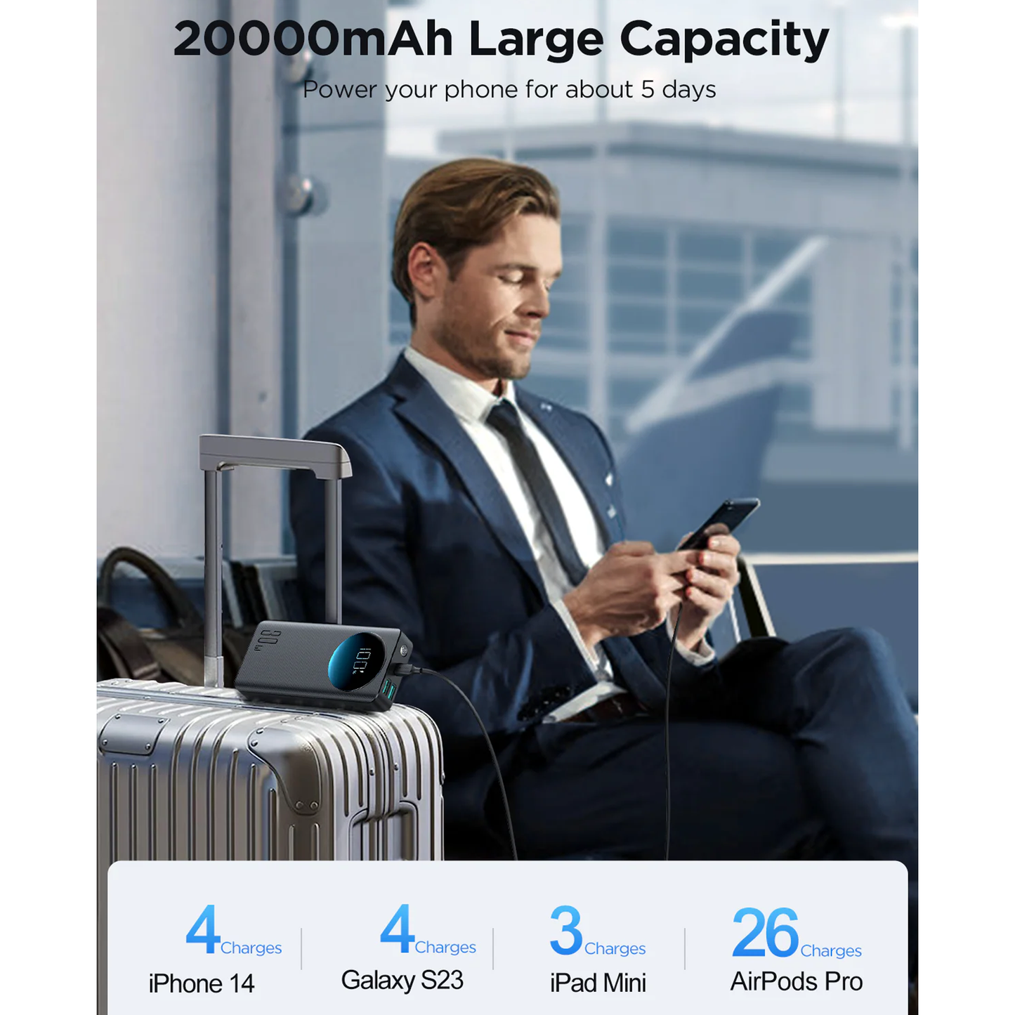 JOYROOM 30W Power Bank with High-Brightness Flashlight 20000mAh - JR-PBF02