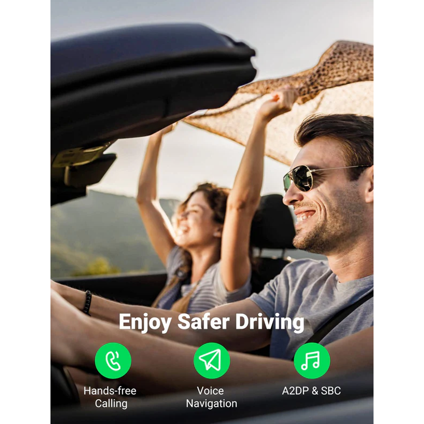 UGREEN Car Bluetooth 5.0 Receiver  Audio Adapter Black(5.0) / 70601