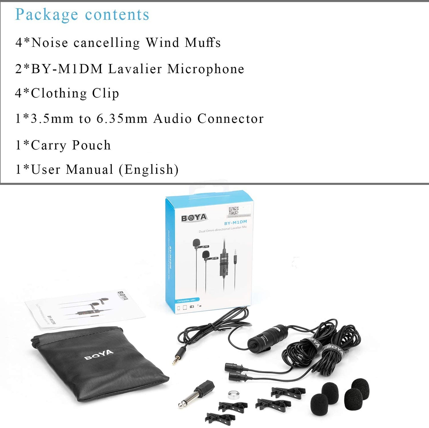 ميكروفون BOYA BY-M1DM ثنائي الاتجاه 