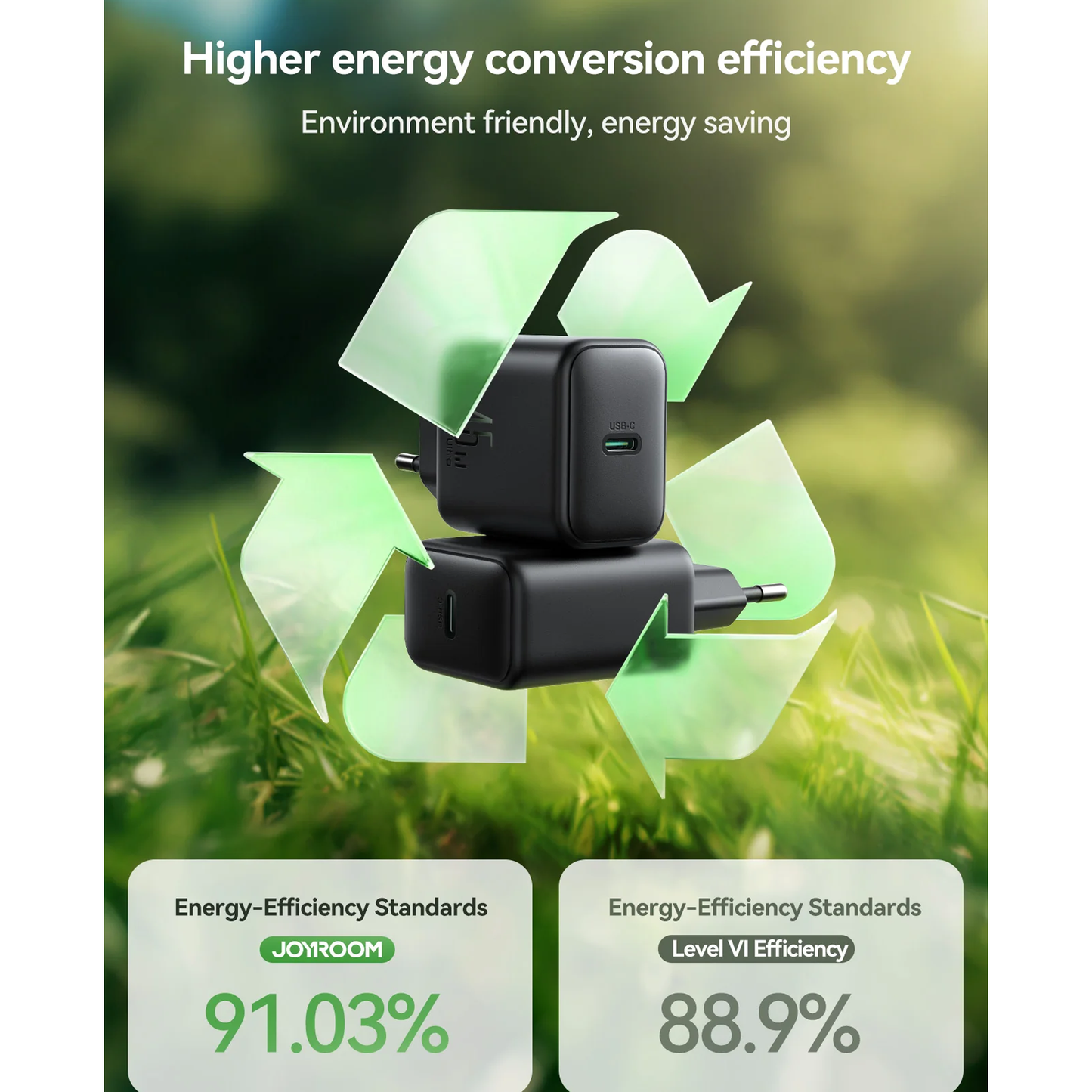 شاحن حائط جوي روم 45 واط GaN لهاتف سامسونج ألترا - أسود / JR-TCG13