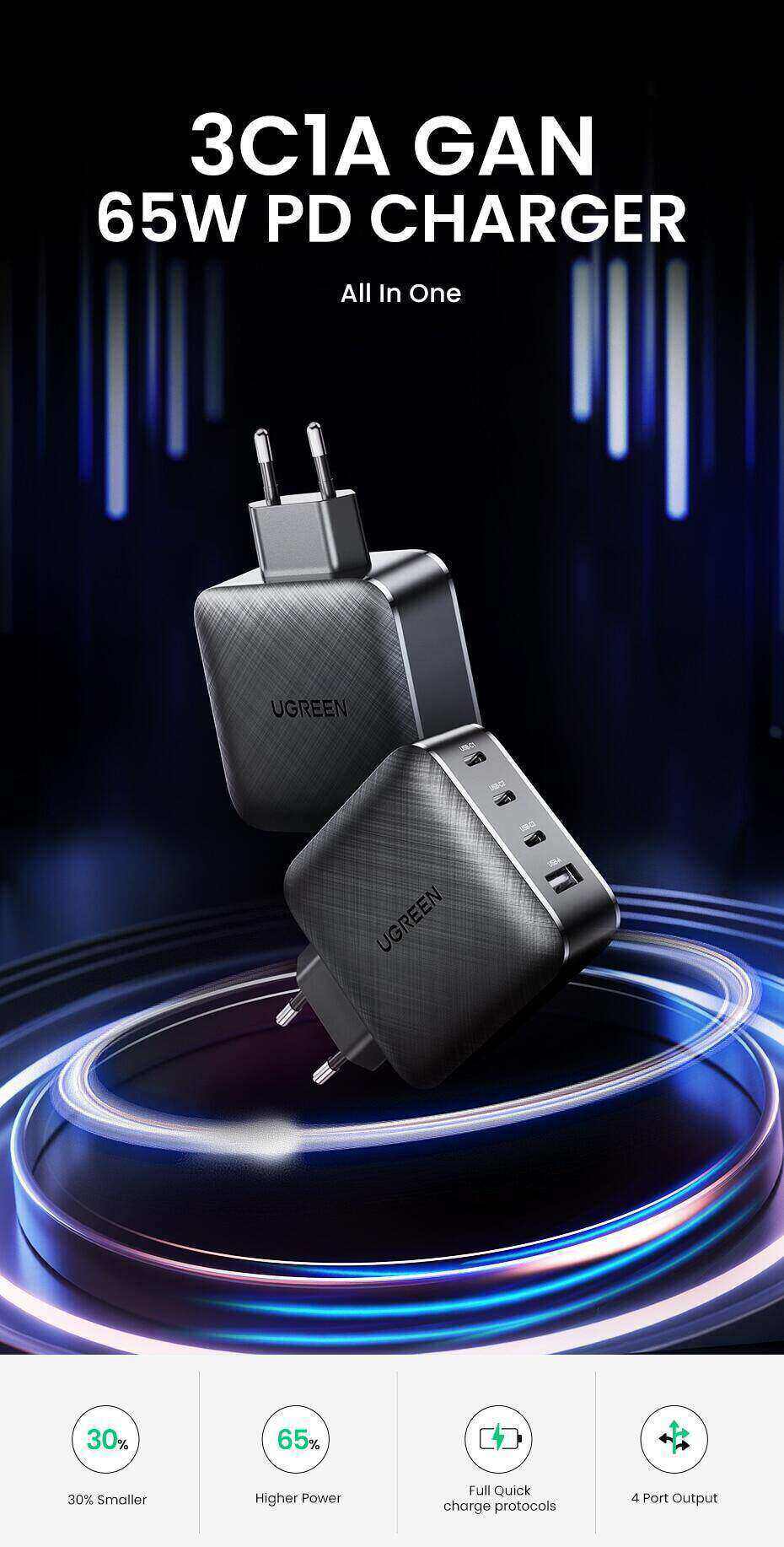 UGREEN 70774 GAN X PD FAST CHARGER 65W | 70774 UGREEN 70774 GAN X PD FAST CHARGER 65W | 70774