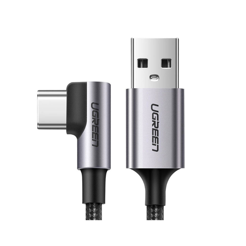 Ugreen Angled USB-C Male To USB2.0 A Male 3A Data Cable(90°Angle) (Black)/ US284