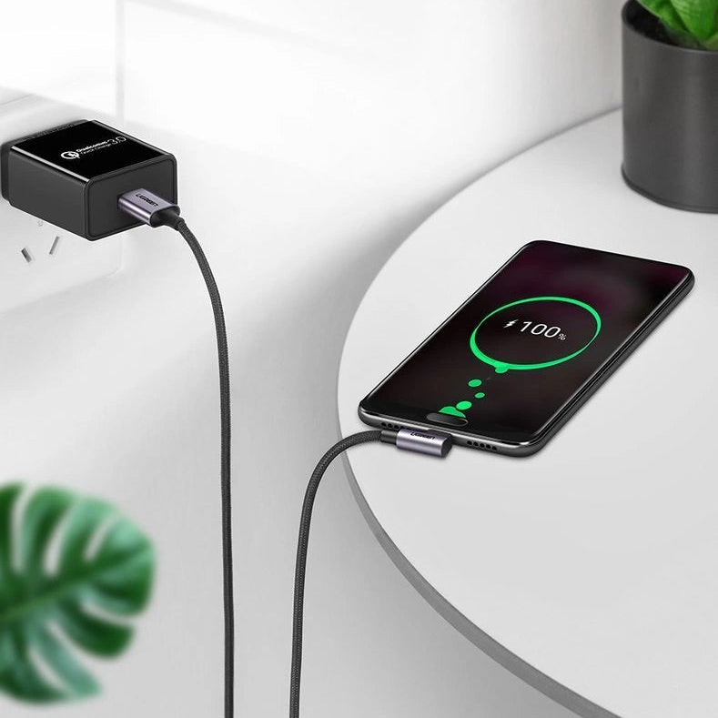 Ugreen Angled USB-C Male To USB2.0 A Male 3A Data Cable(90°Angle) (Black)/ US284