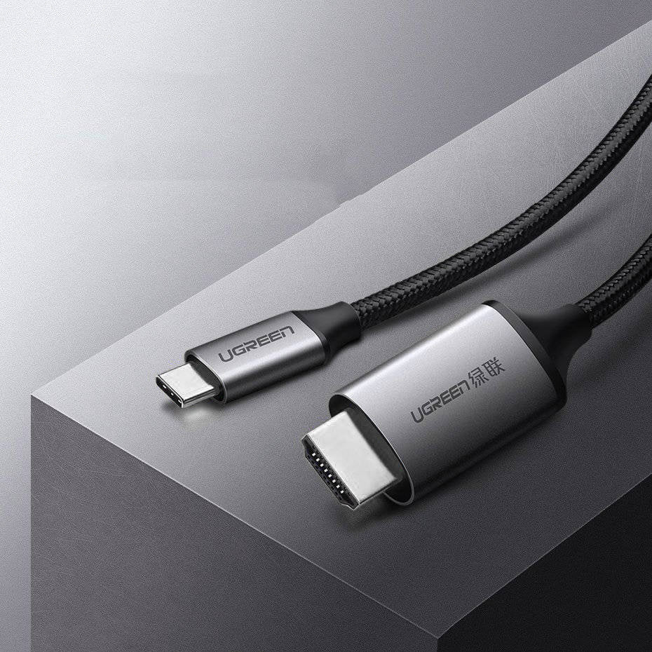كابل Ugreen كابل HDMI - USB Type C 4K 60 هرتز 1.5 متر أسود-رمادي /50570