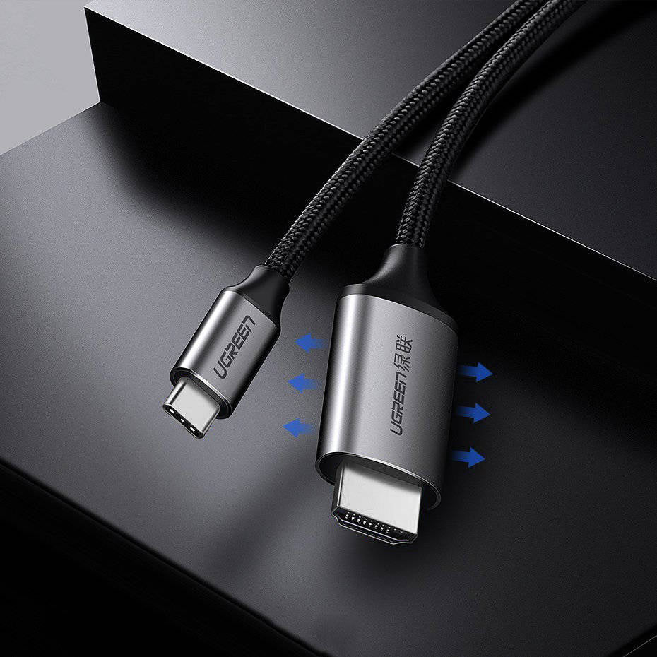 كابل Ugreen كابل HDMI - USB Type C 4K 60 هرتز 1.5 متر أسود-رمادي /50570