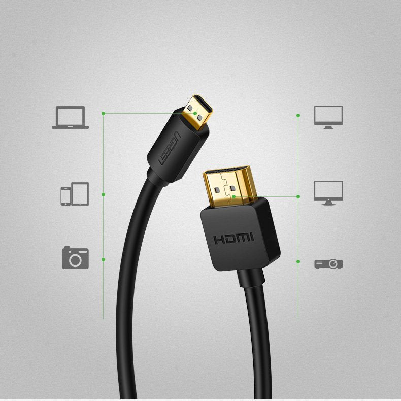 كابل يو جرين مايكرو HDMI إلى HDMI بطول 1.5 متر أسود / HD127