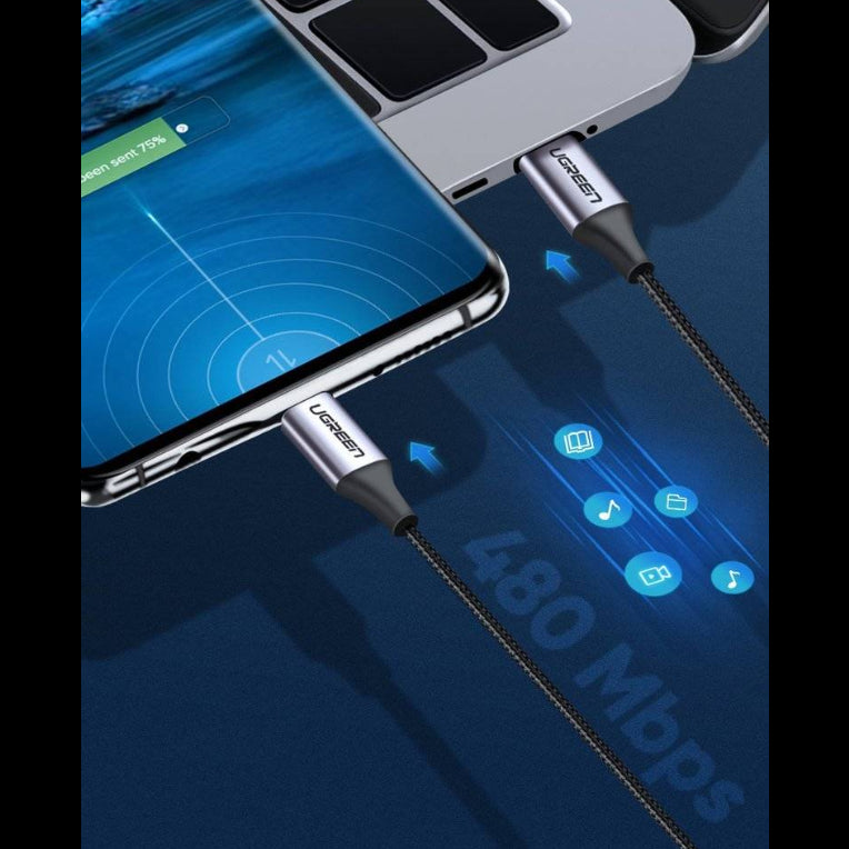 UGREEN USB-C 2.0 Male to USB-C 2.0 Male 3A Data Cable / 50150-50152