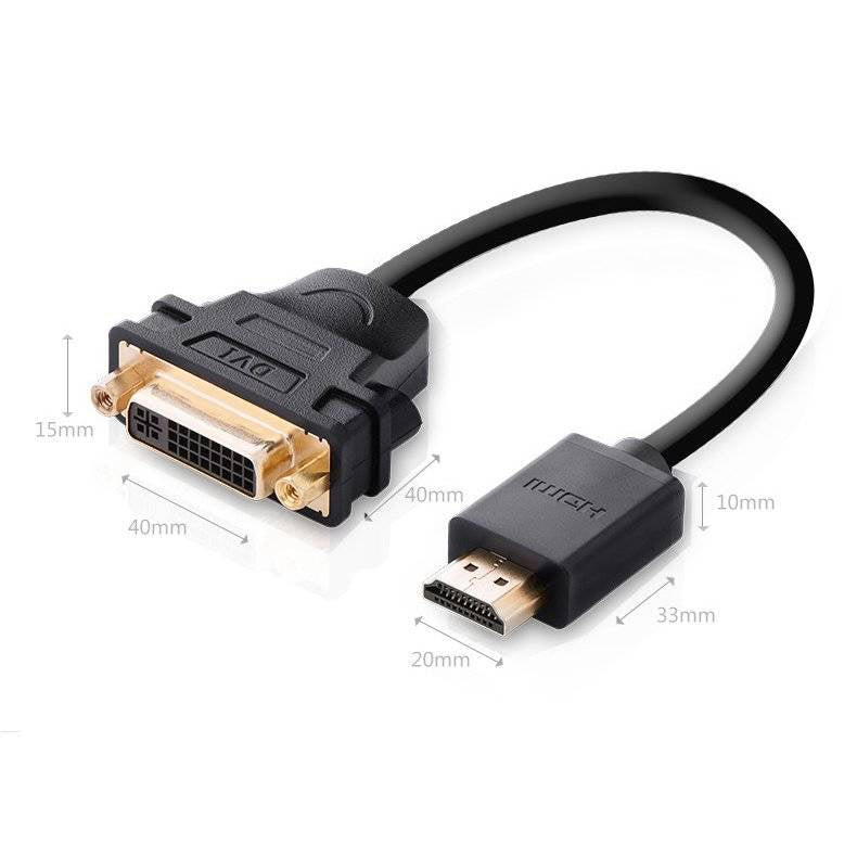 UGREEN HDMI Male to DVI Female Adapter Cable 22cm (Black) / 20136